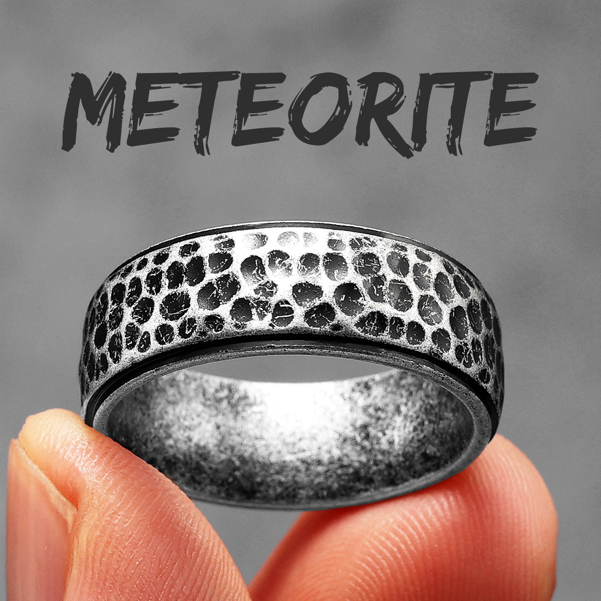 Meteorite | 316L No Fade Stainless Steel Fidget Spinner Style Street Style Rings