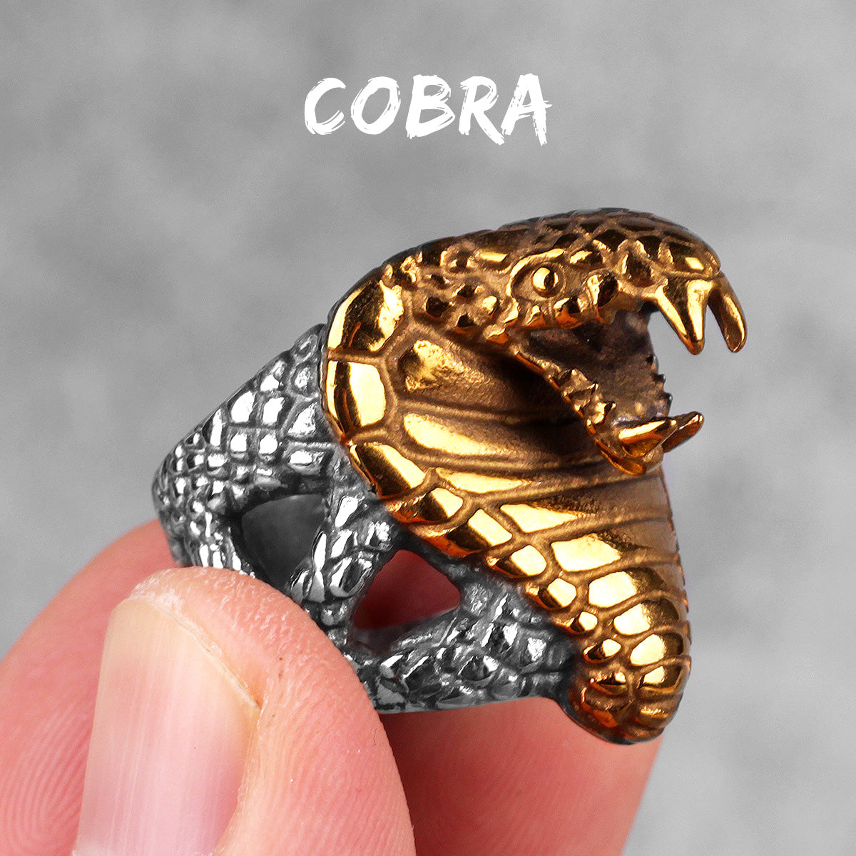 The Cobra | 316L No Fade Stainless Steel Men's Cobra Snake Biker Street Style Rings