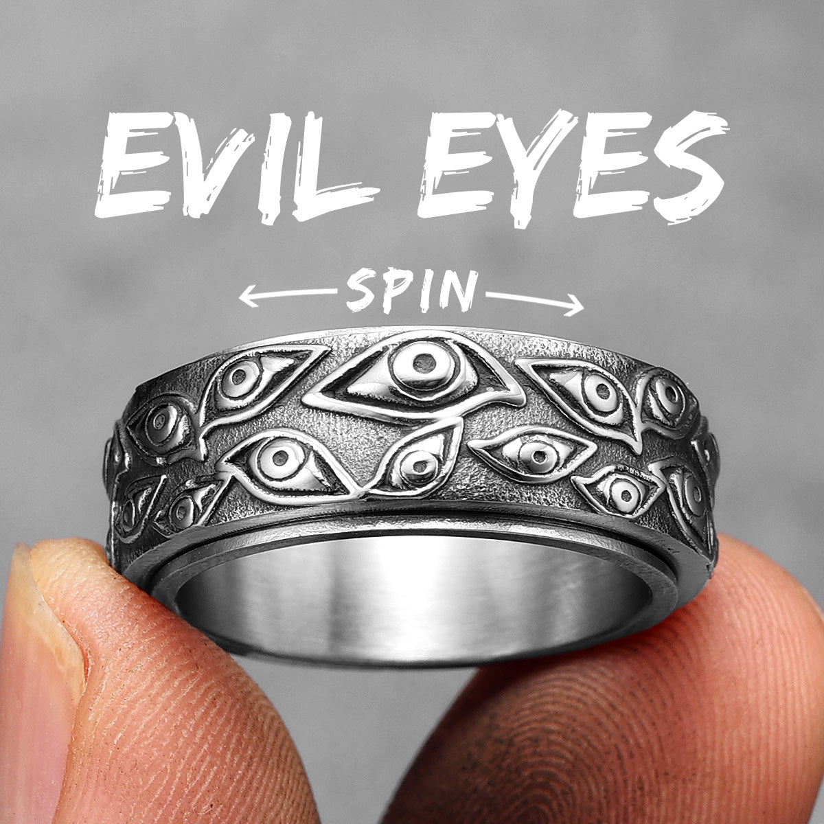 Devil Evil Eye | 316L No Fade Stainless Steel Multi Eyes See All Street Wear Unique Ring