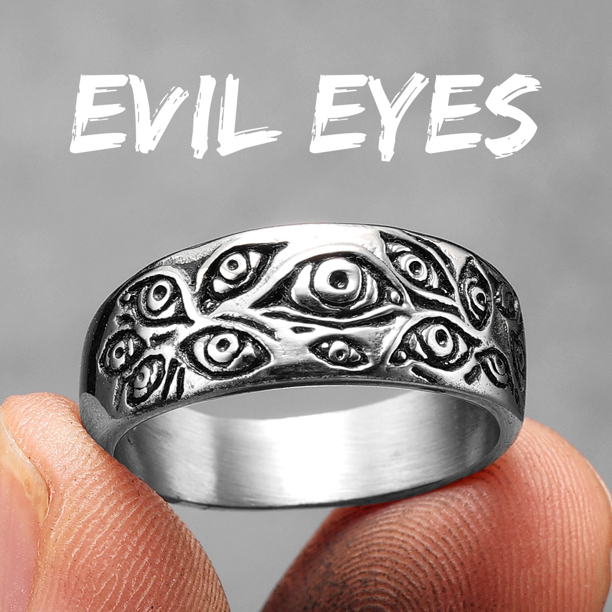 Devil Evil Eye | 316L No Fade Stainless Steel Multi Eyes See All Street Wear Unique Ring