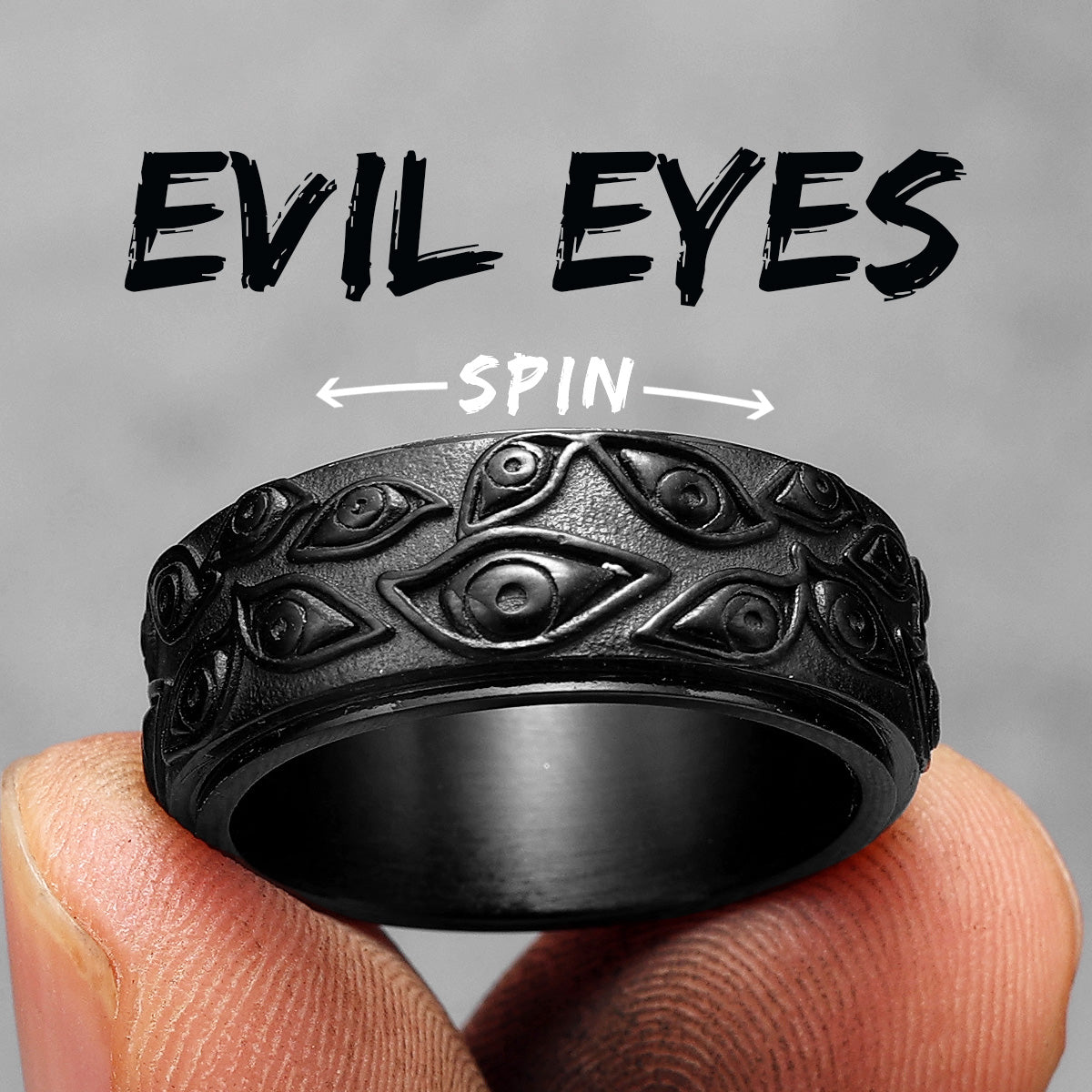 Devil Evil Eye | 316L No Fade Stainless Steel Multi Eyes See All Street Wear Unique Ring