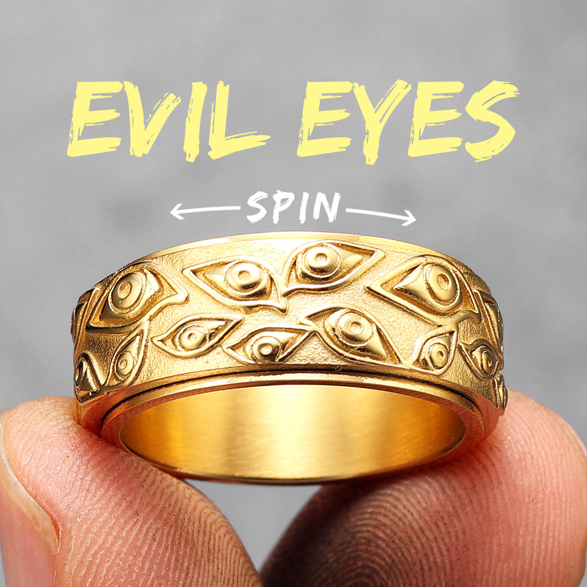Devil Evil Eye | 316L No Fade Stainless Steel Multi Eyes See All Street Wear Unique Ring