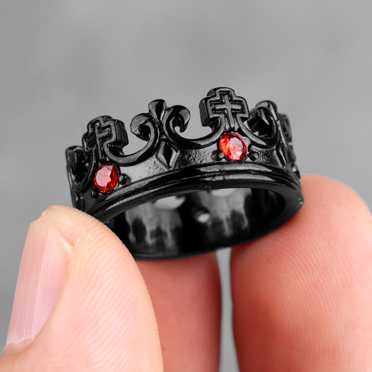 Royal Crown | 316L No Fade Stainless Steel Retro CZ Stone Fashion Street Wear Rings