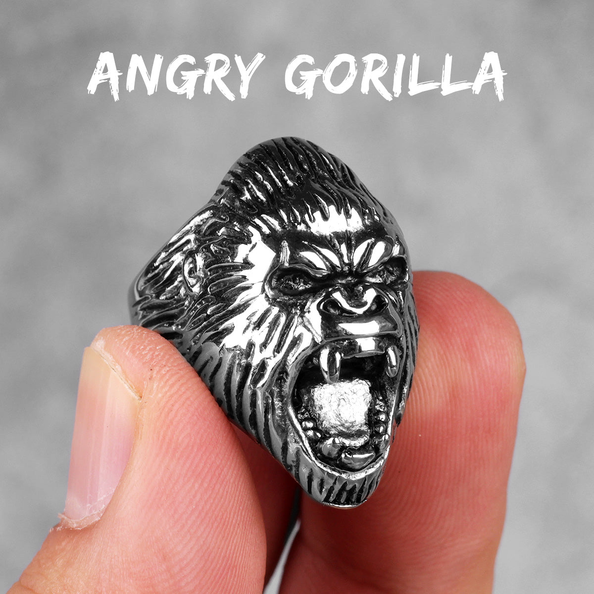 The Gorilla | 316L No Fade Stainless Steel Men Hip Hop Apeshit Streetwear Rings
