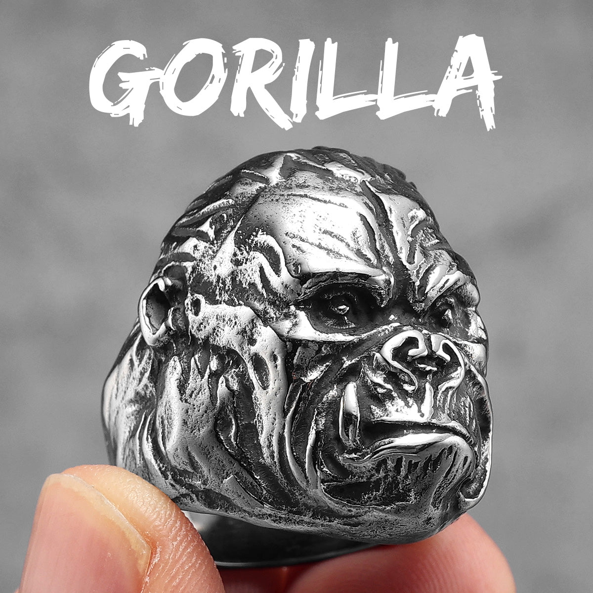 Apeshit Collection | 316L No Fade Stainless Steel Gorilla Monkey Hip Hop Ring