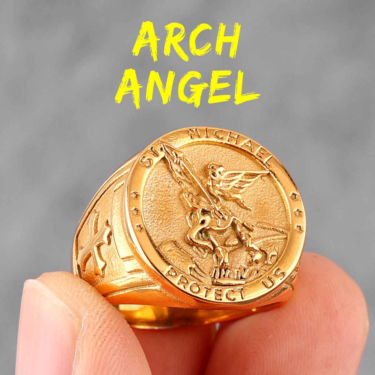 Archangel | 316L No Fade Stainless Steel Saint Michael Protect Us Rings