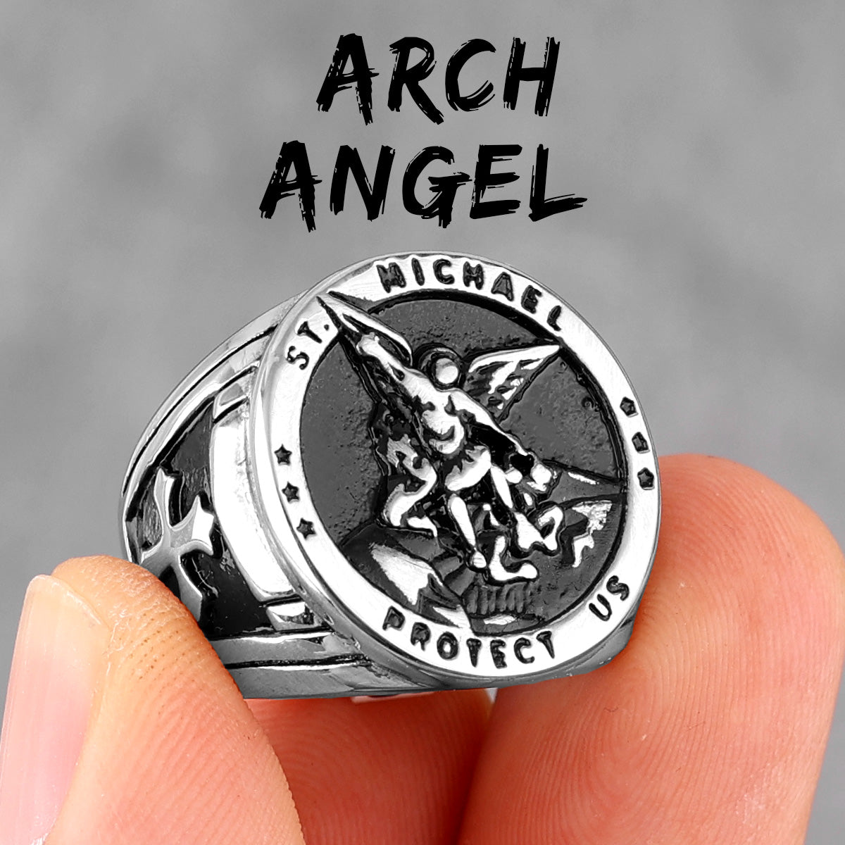 Archangel | 316L No Fade Stainless Steel Saint Michael Protect Us Rings