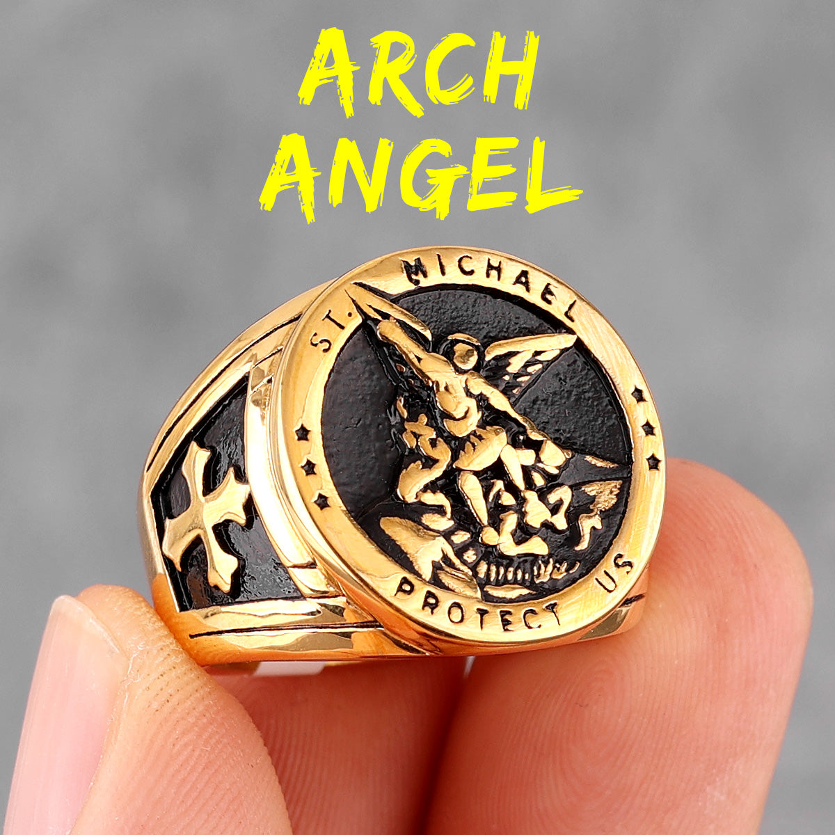 Archangel | 316L No Fade Stainless Steel Saint Michael Protect Us Rings
