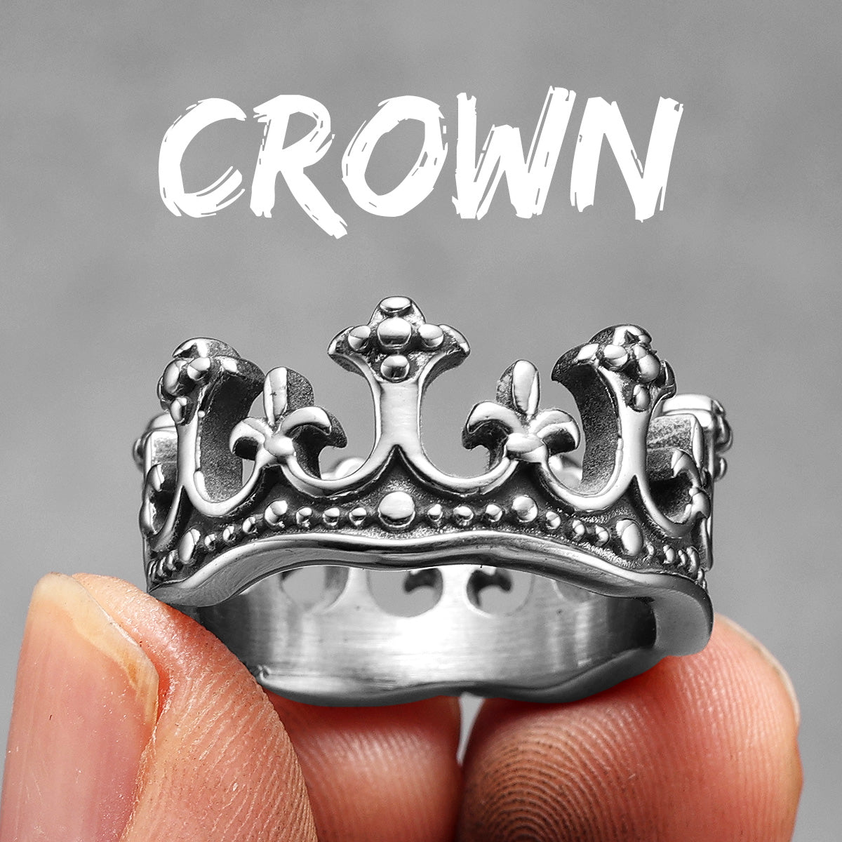 The Crown | 316L No Fade Stainless Steel Kings Crown Street Wear Rings