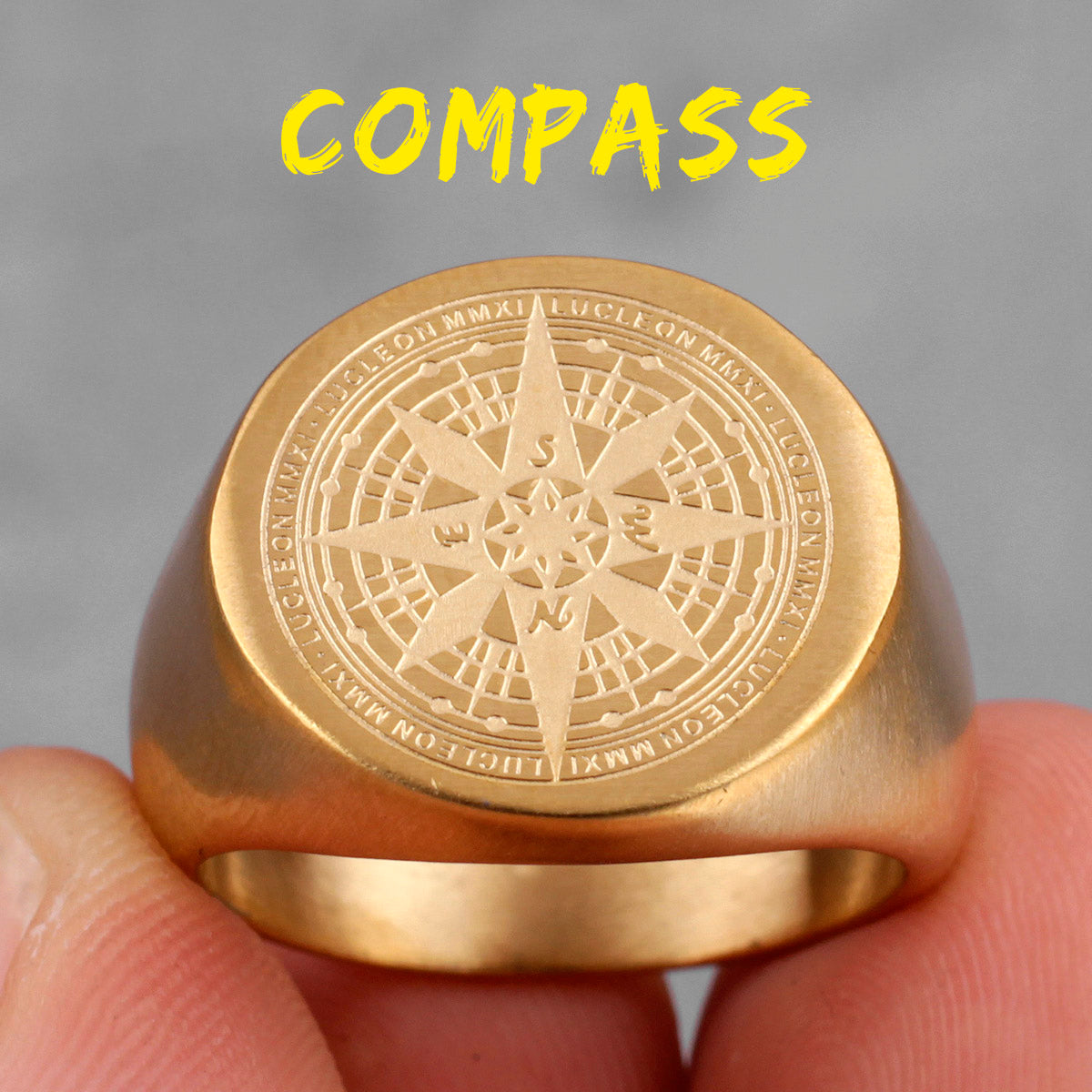 World Map Compass | 14k Gold Black over 316L No Fade Stainless Street Wear Style Rings