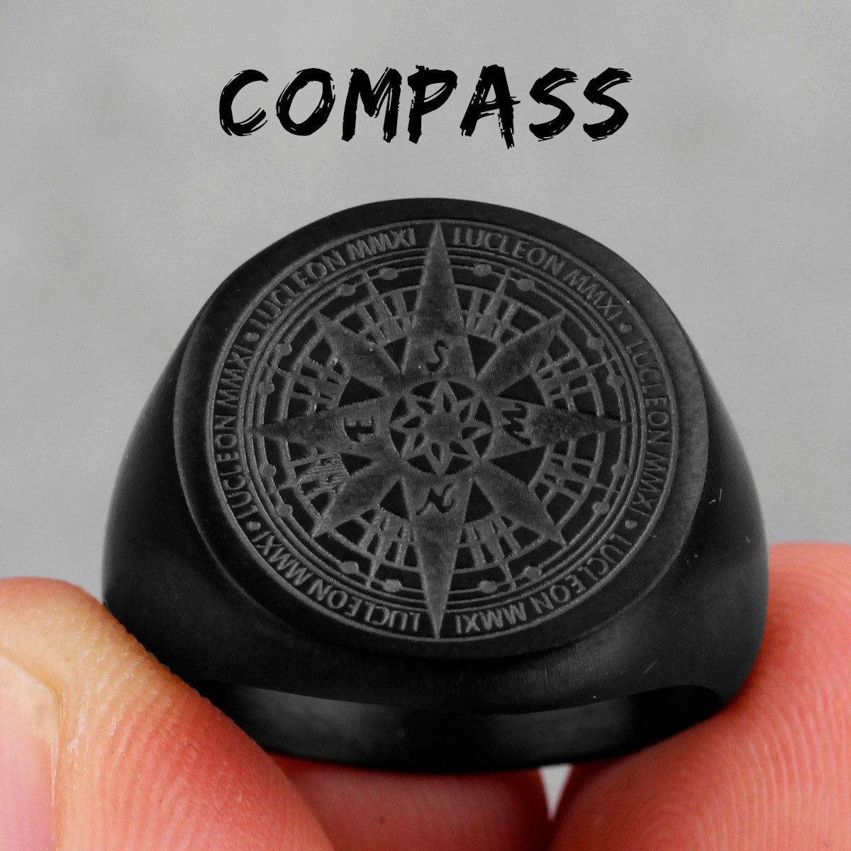World Map Compass | 14k Gold Black over 316L No Fade Stainless Street Wear Style Rings