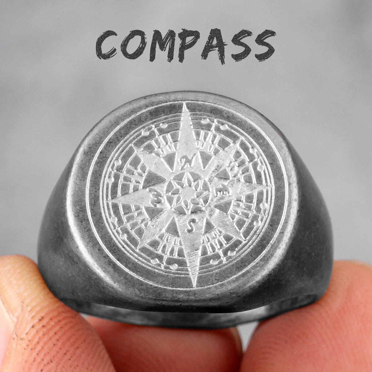 World Map Compass | 14k Gold Black over 316L No Fade Stainless Street Wear Style Rings