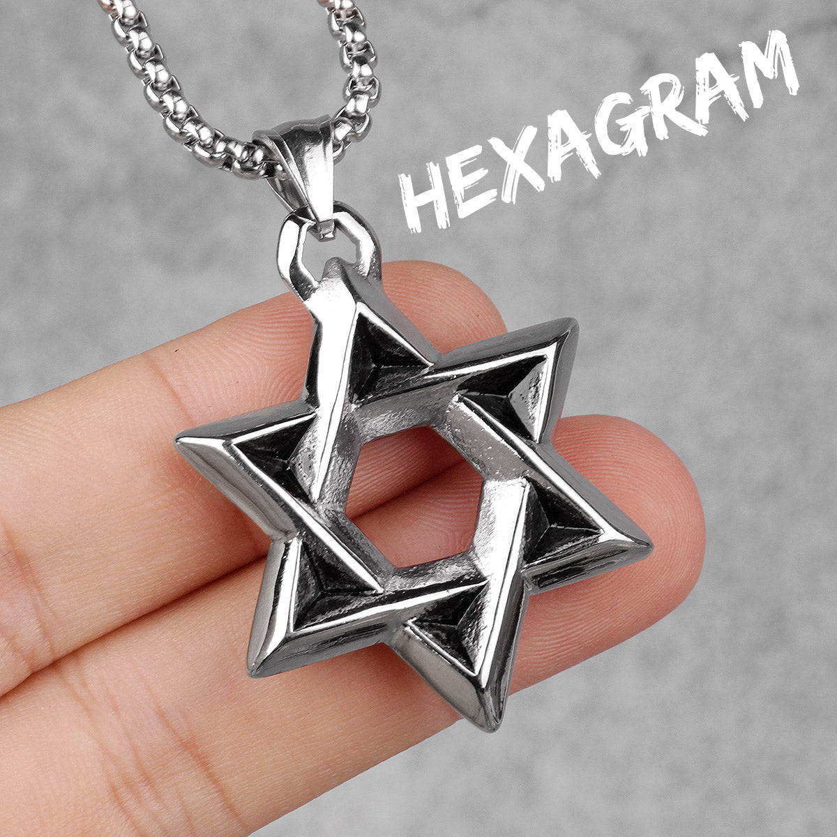 Star Of David | Judaism Hexagram 316L No Fade Stainless Silver Pendant