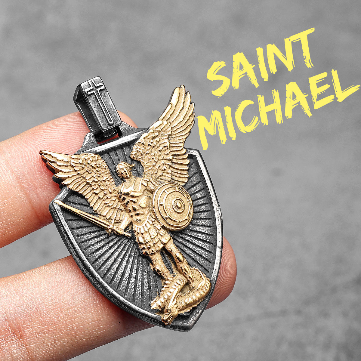 Saint Michael | 316L Stainless Steel Archangel Guardian Shield or Protection Pendant