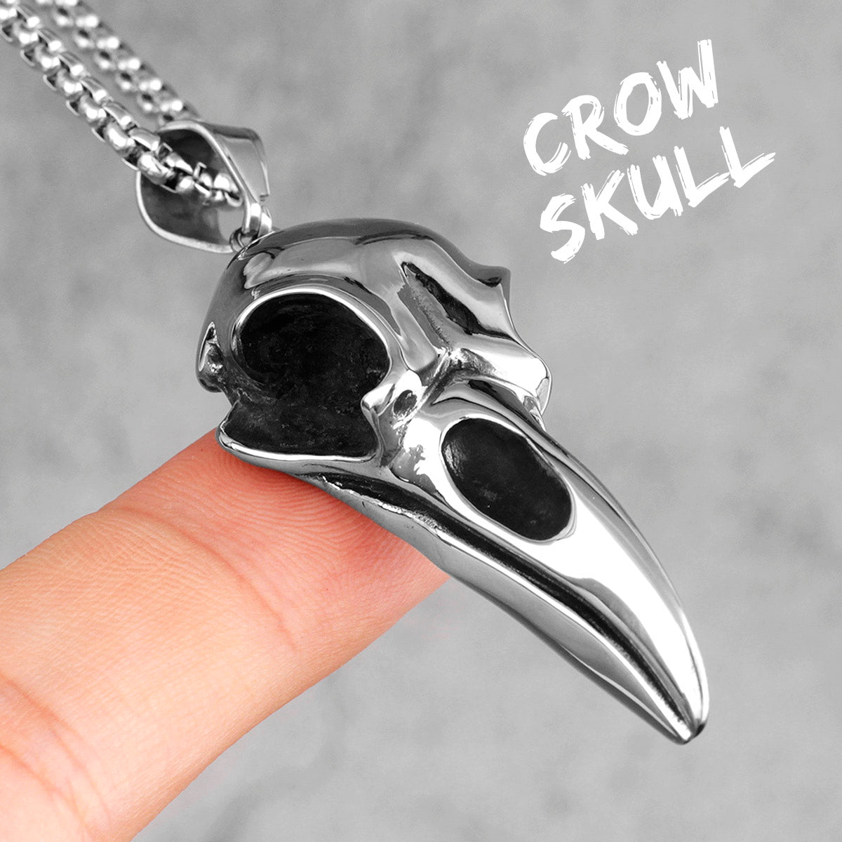 Crow Skull | 316L Stainless Steel Nordic Crow Skull Mysterious Personality Pendant