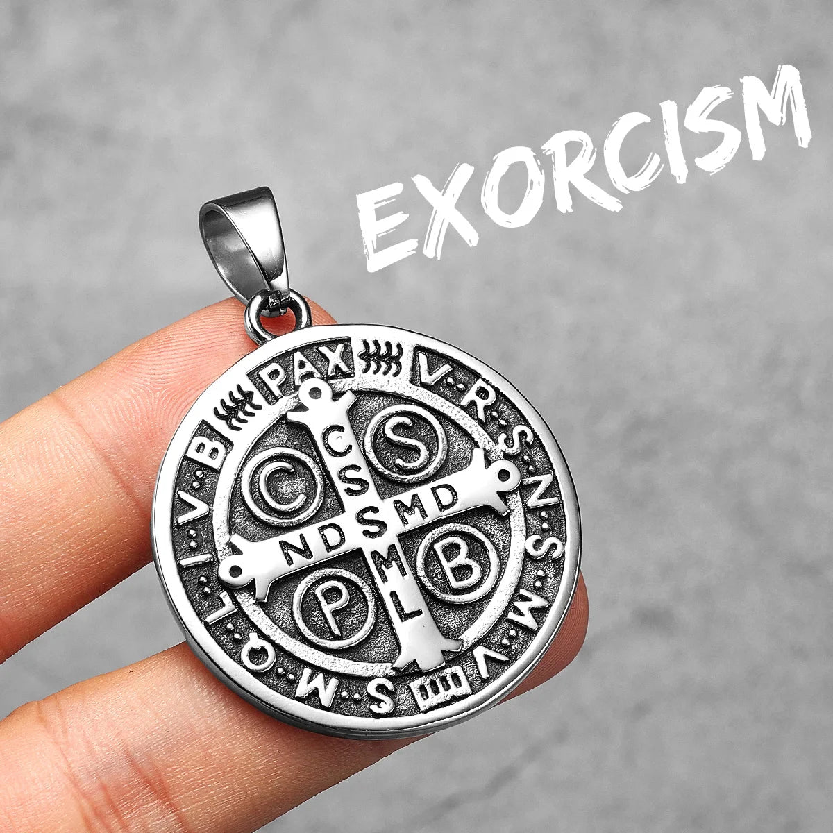 St.Benedict | 316L No Fade Stainless Steel Exorcism Powerful Spiritual Amulet Pendant