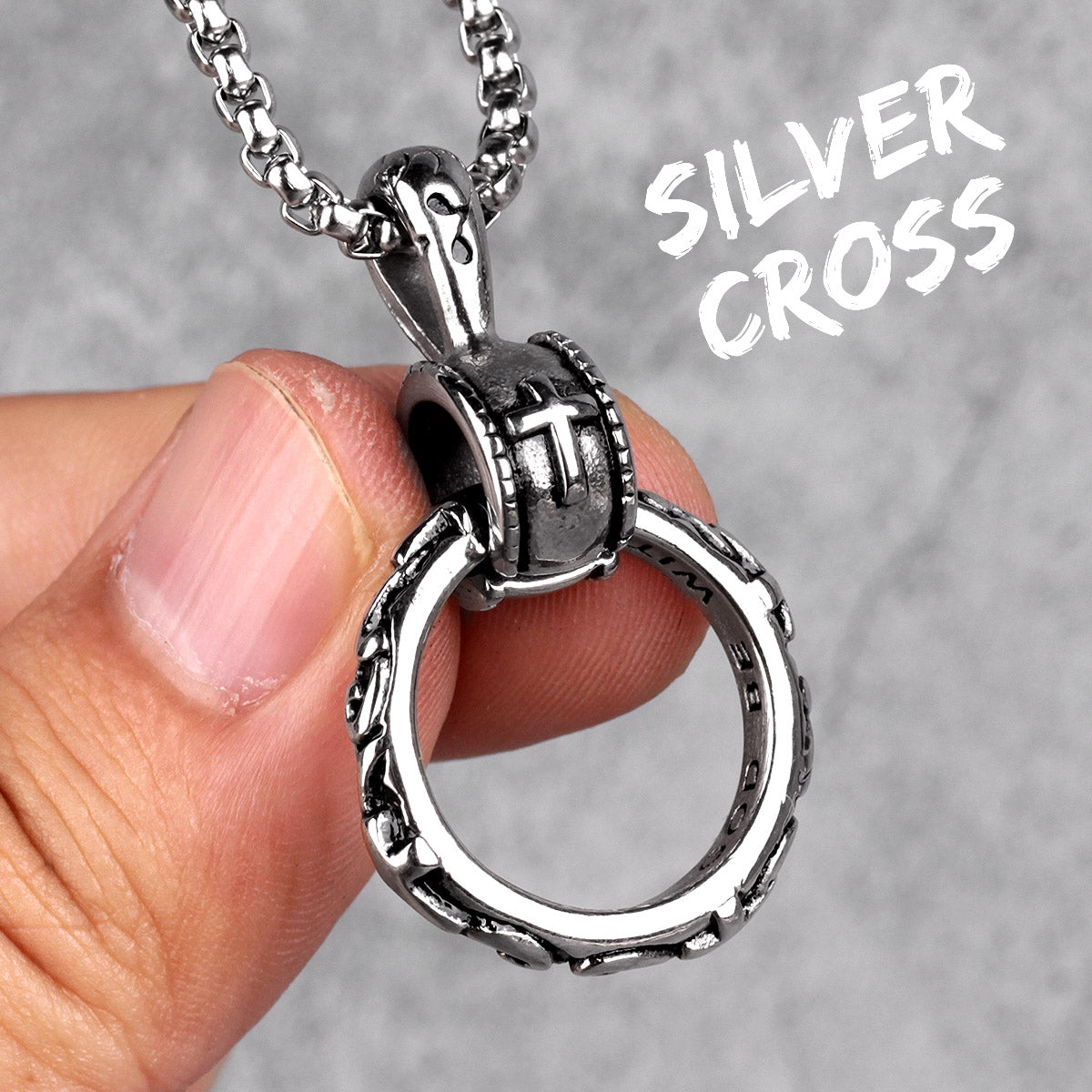 Cross Ring | 14k Gold Black Over 316L No Fade Stainless Steel Hip Hop Pendant Necklace