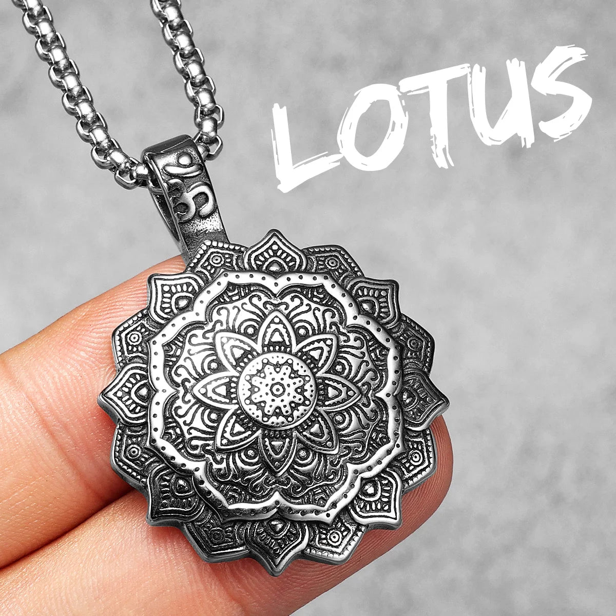 Lotus | Stainless Steel Buddhism Mandala Flower Amulet Spiritual Pendant