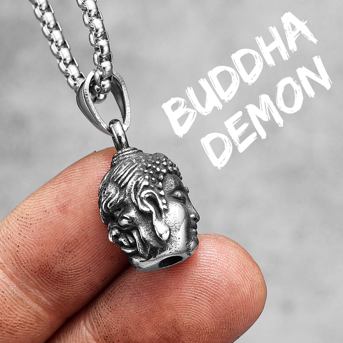 Good VS Evil | Demon Buddha 316L No Fade Stainless Steel Street Style Pendant