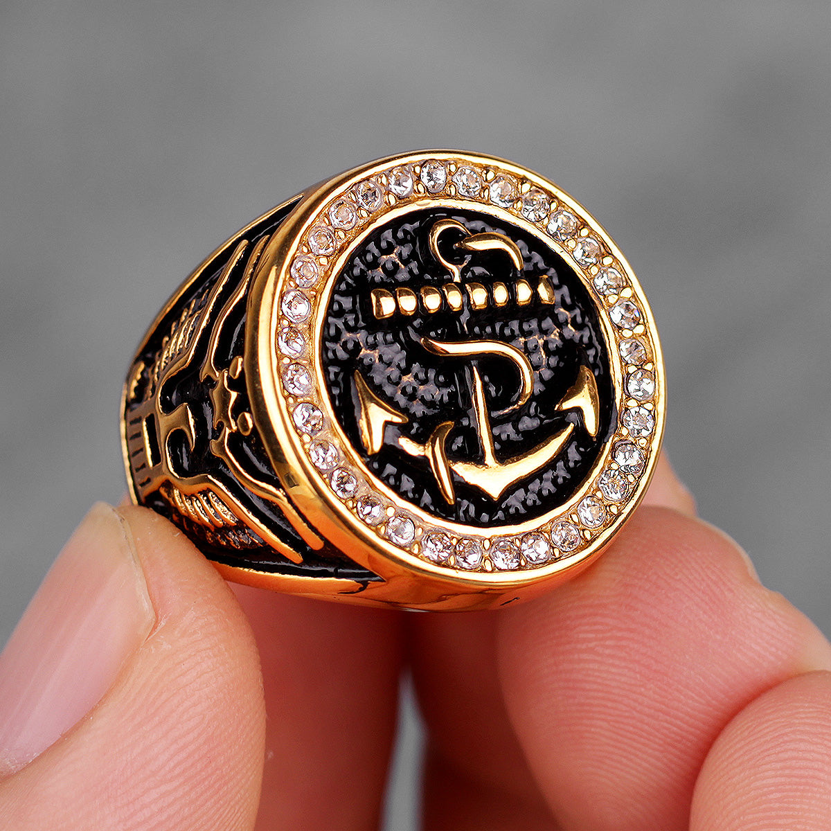 The Anchor | 14k Gold Over Stainless Steel Ocean Nautical Men Ring
