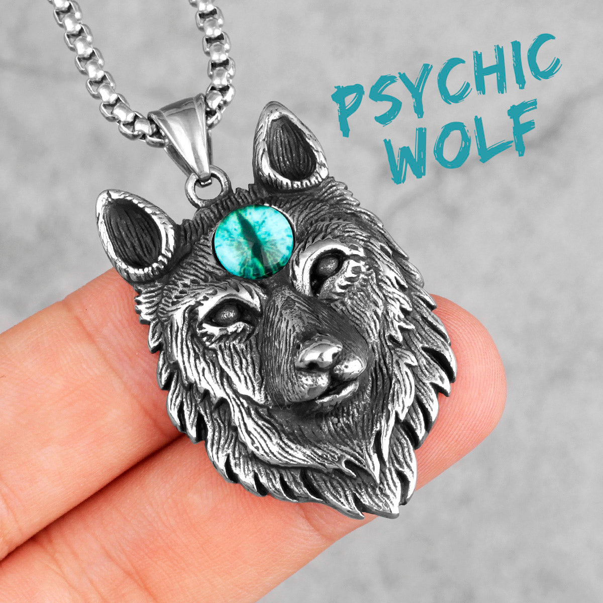 Psychic Wolf | Eye Of The Animal 316L Stainless Steel Wolf Street Wear Unique Pendant