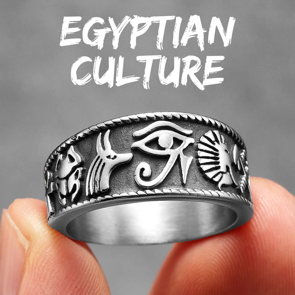 African Heritage | 316L No Fade Stainless Steel Egyptian Culture Street Wear Ring