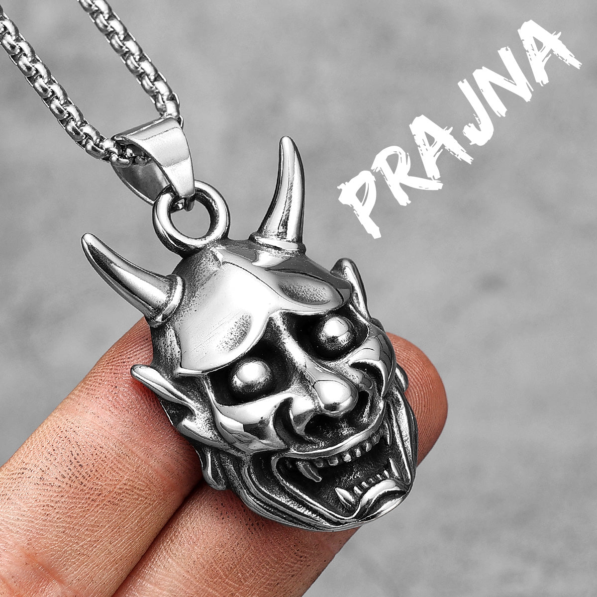 Japanese Yokai Prajna | 316L No Fade Stainless Steel Unique Street Wear Personality Pendant