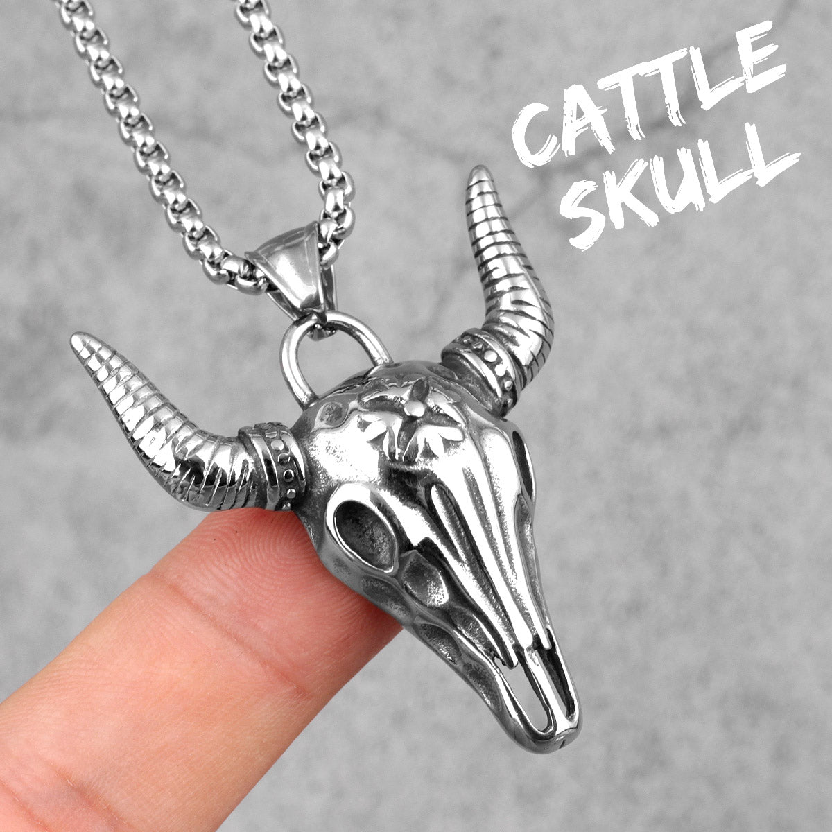 Cattle Skull | 316L No Fade Stainless Steel Symbolic Tradition Unique Pendant