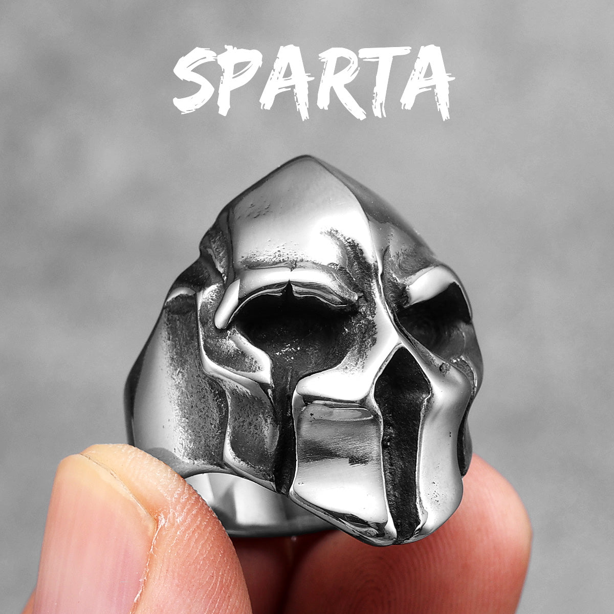 This Is Sparta | 316L No Fade Stainless Steel Spartan Helmet Dominant Man Street Wear Ring