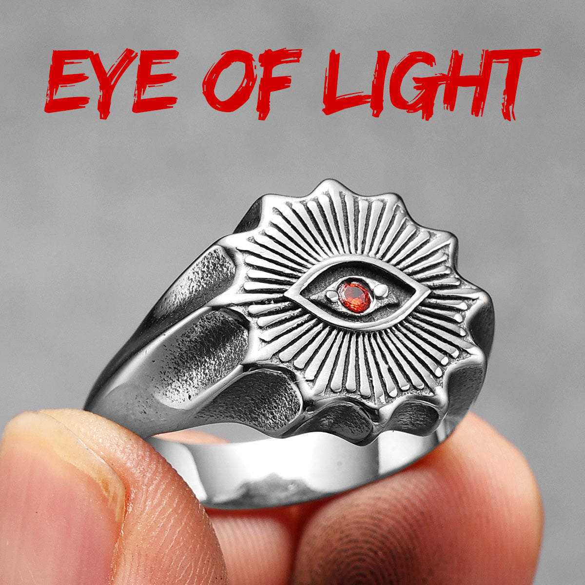 Illumination | 316L No Fade Stainless Steel Masonic Illuminati Eye of Light Rings