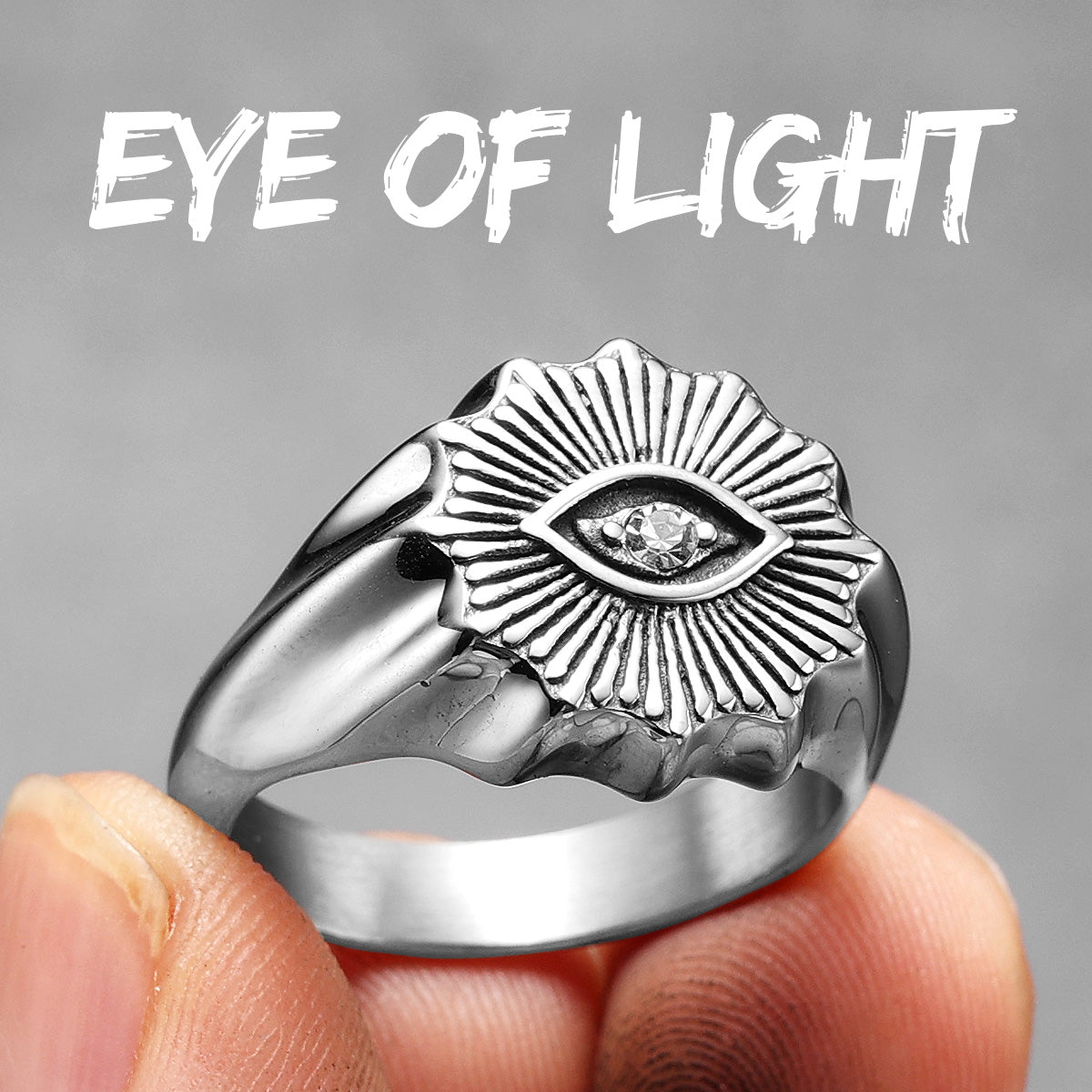 Illumination | 316L No Fade Stainless Steel Masonic Illuminati Eye of Light Rings