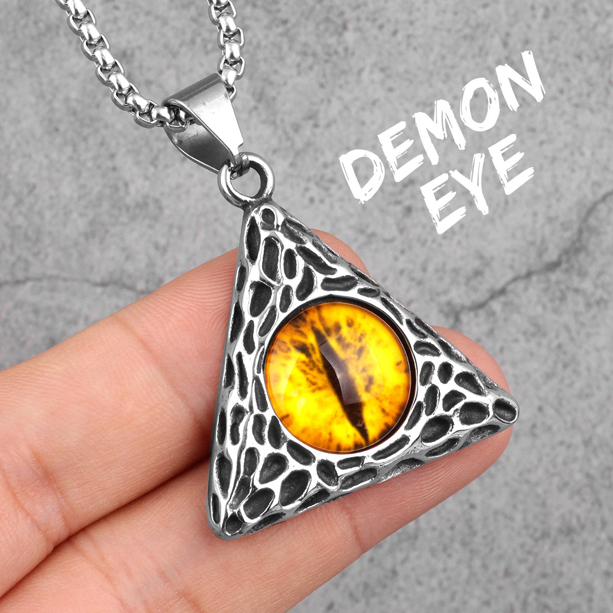Demon Eye | Solid Stainless Steel Red Yellow Demon Eye Amulet Street Wear Pendant