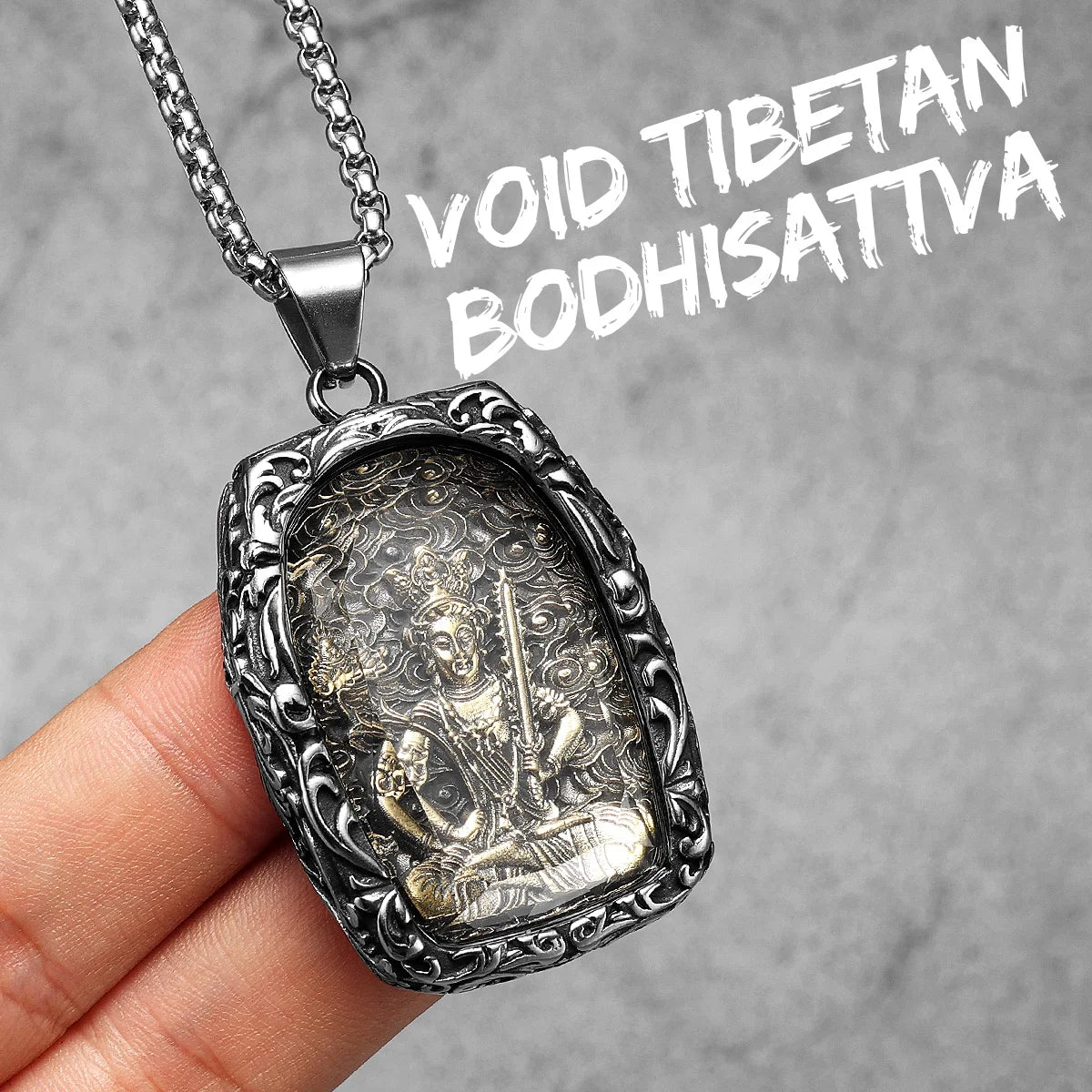 Buddhism Buddha Collection | 316L Stainless Steel Glass Amulet Spiritual Pendant