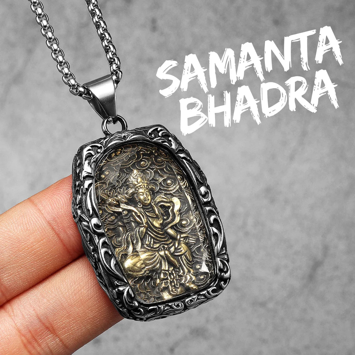 Buddhism Buddha Collection | 316L Stainless Steel Glass Amulet Spiritual Pendant