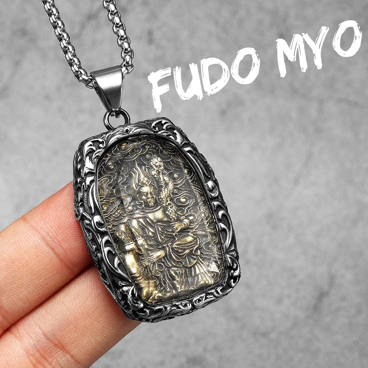 Buddhism Buddha Collection | 316L Stainless Steel Glass Amulet Spiritual Pendant