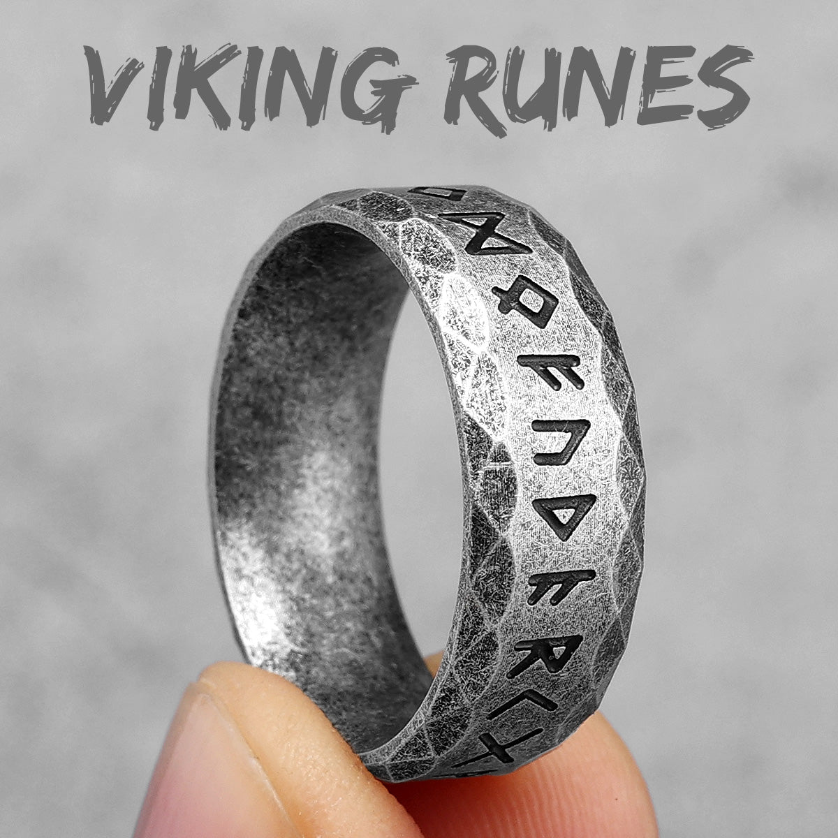 Vintage Nordic Letters | 316L Stainless Steel Vikings Runes Writings Street Style Rings