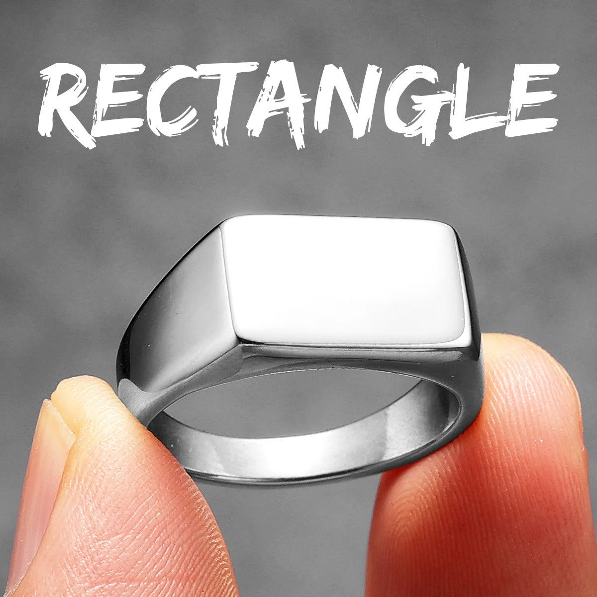 Minimalist Rectangle | 316L No Fade Stainless Steel Classic Man Street Wear Ring