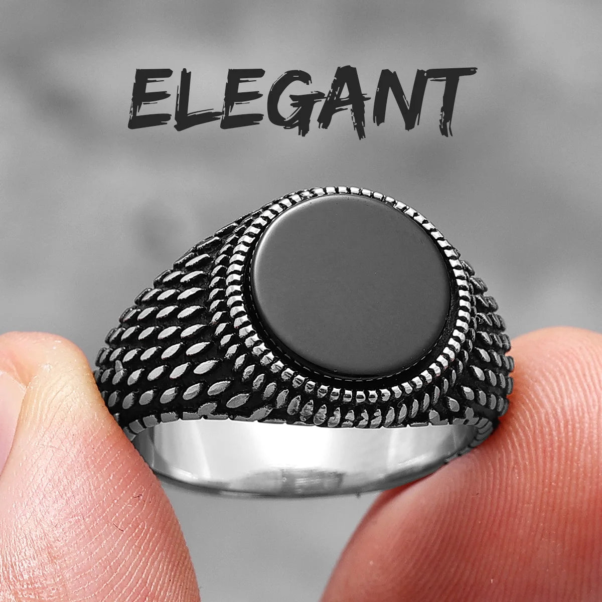 Luxury Turquoise | 316L No Fade Stainless Steel Gemstone Men's Street Wear Rings