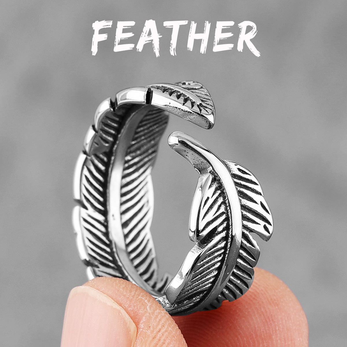 Vintage Eagle Feathers | 316L Stainless Steel Bird Feather Unique Street Style Rings