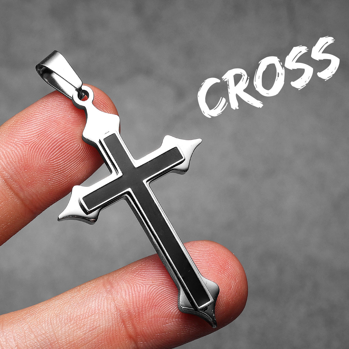 Double Layer Cross | 316L Men's No Fade Stainless Steel Simple Spiritual Cross Pendant