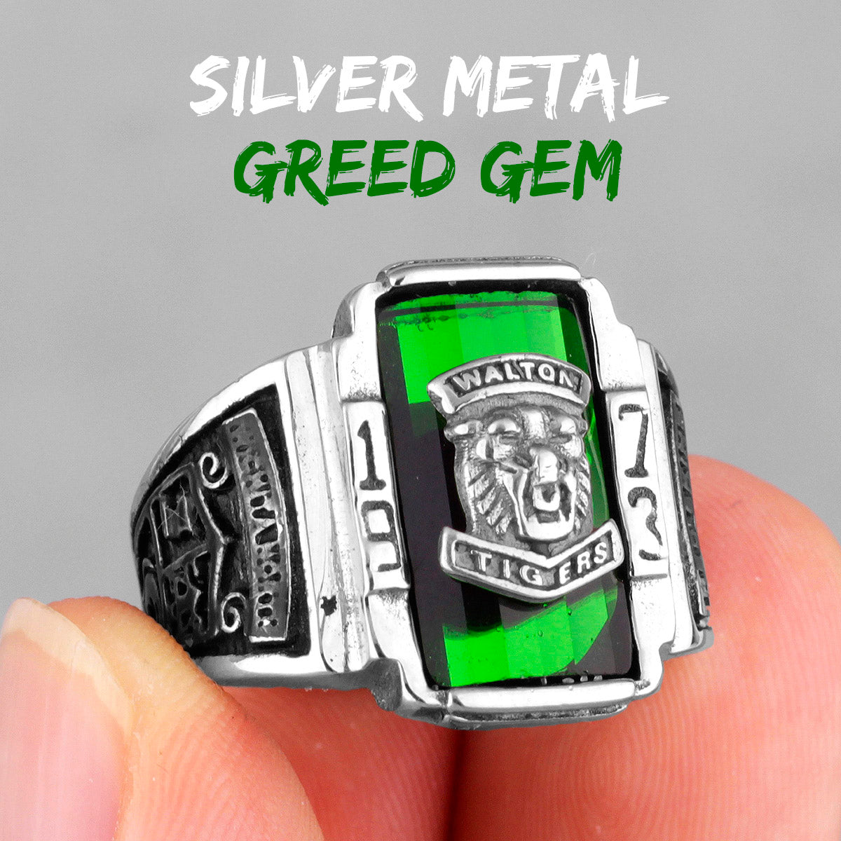 1973 Walton Tiger |14k Gold Over No Fade Stainless Steel CZ Luxury Men's Rings