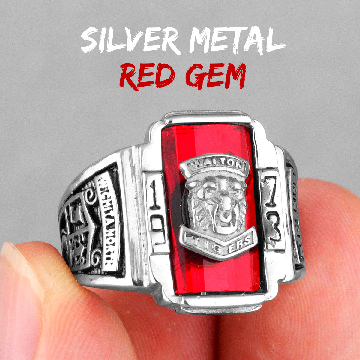 1973 Walton Tiger |14k Gold Over No Fade Stainless Steel CZ Luxury Men's Rings