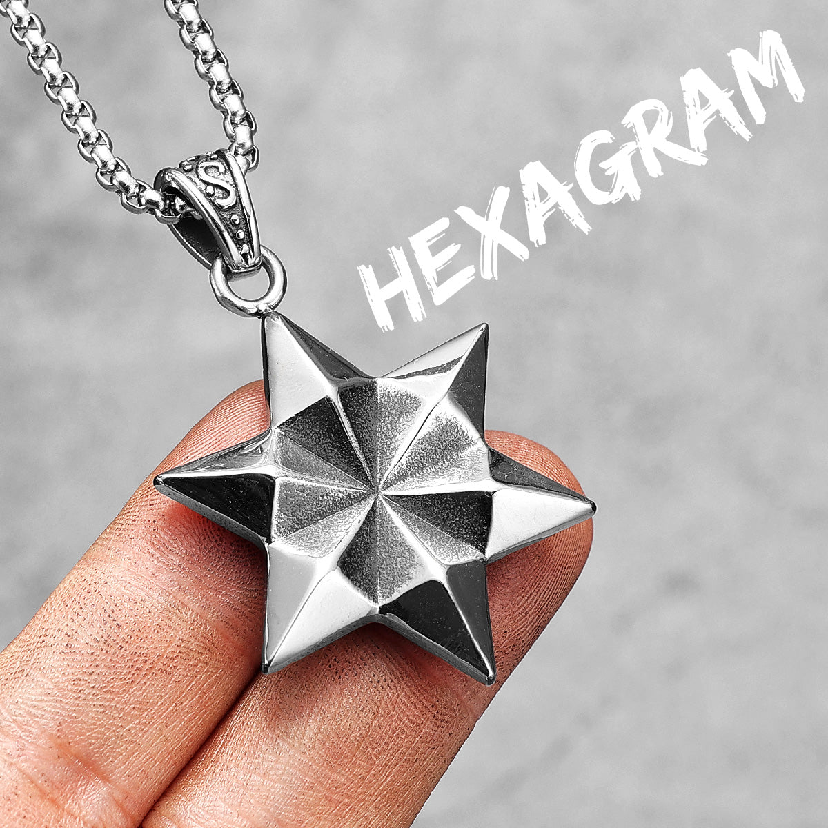 Judaism Six-pointed Star No Fade Stainless Steel Hexagram Spiritual Peace Pendant