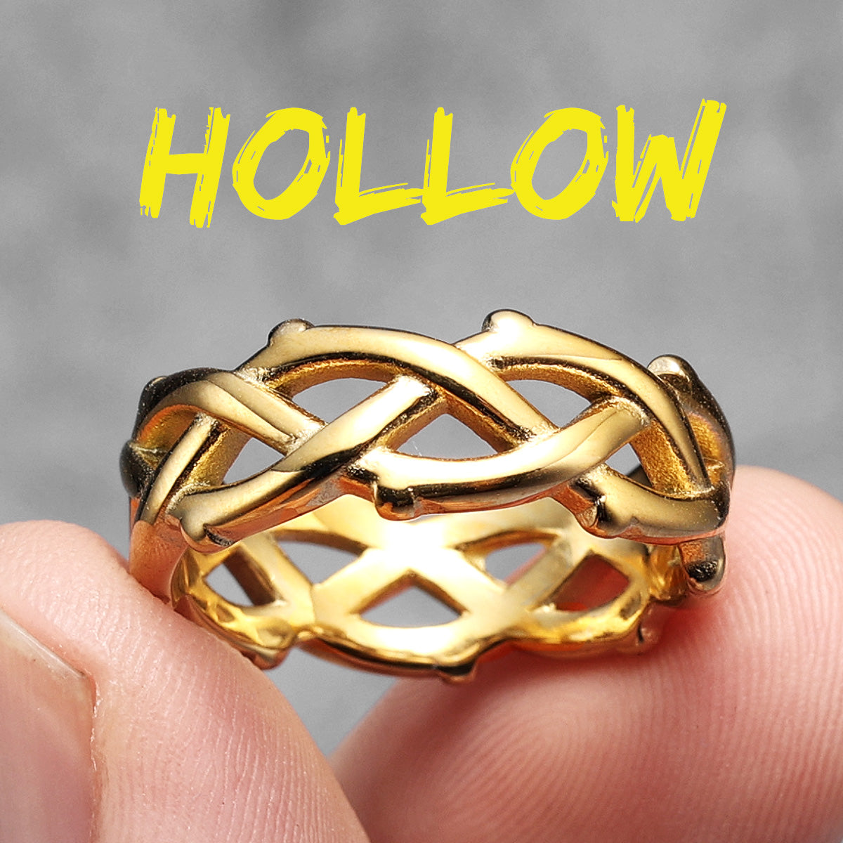 Interwoven Collection | 316L No Fade Stainless Steel Weaving Hollow Luxury Rings