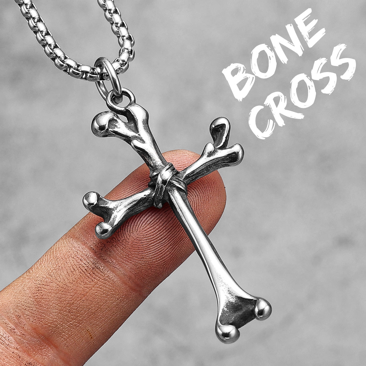 The Bone Doctor | No Fade solid Stainless Steel Hip Hop Bone Cross Pendant