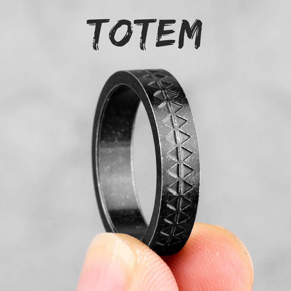 Totem | 14k Gold Black over Solid Stainless Steel Vintage Couple Lovers Rings