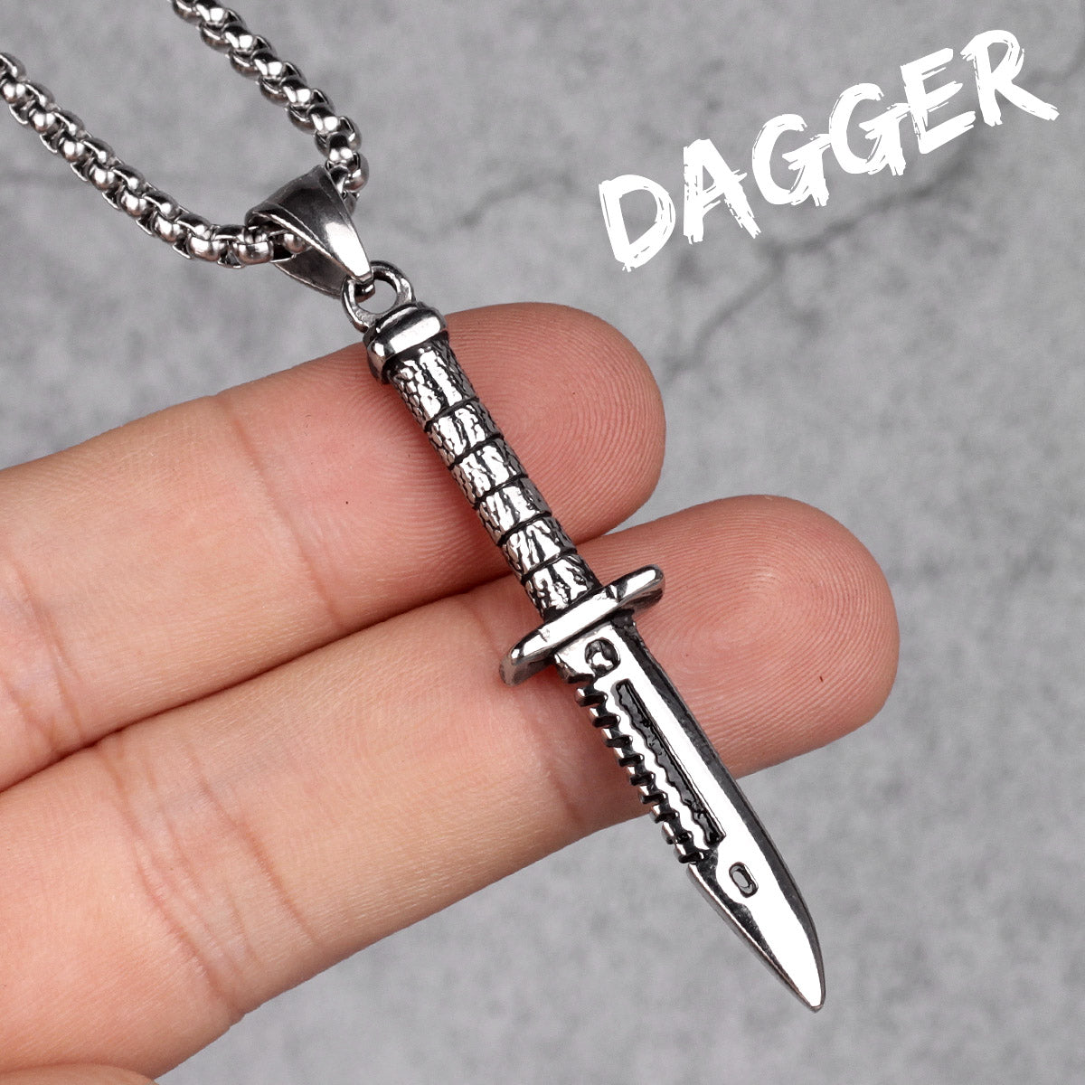 Dagger | 316L No Fade Stainless Steel Knife Men's Street Wear Hip Hop Pendant