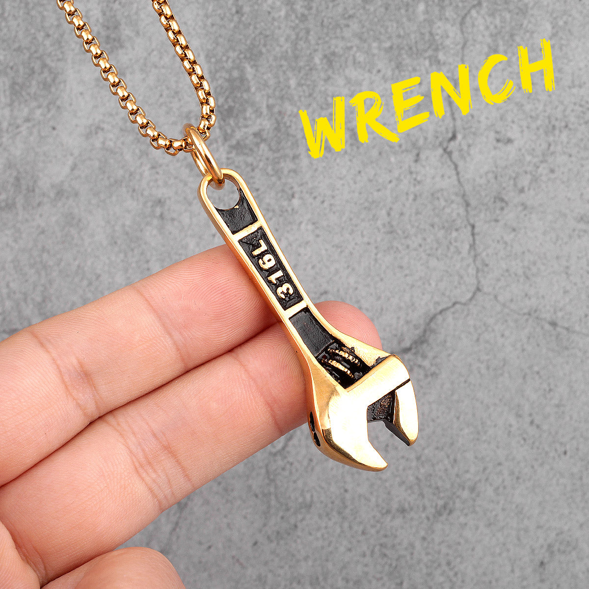 Worker Wrench | Men's Grease Monkey Adjustable Wrench Hip Hop Pendant