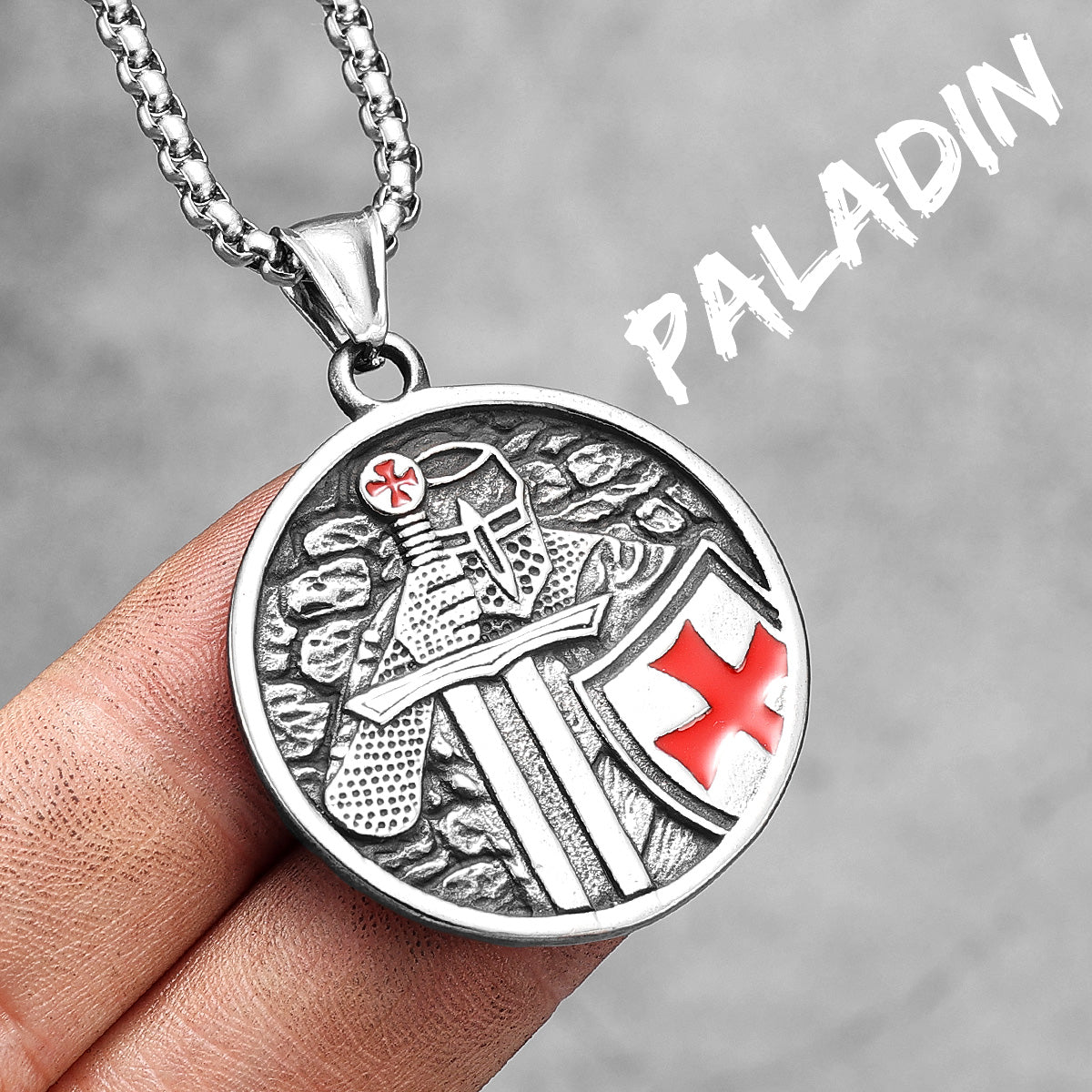 Red Crusade | 316L No Fade Solid Stainless Steel Paladin Street Stylish Pendant