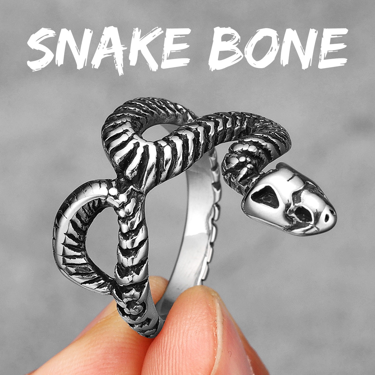 Snake | Solid Stainless Steel Slithering Snake Street Style Men's Rings